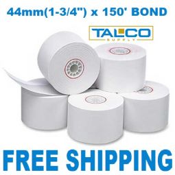 44mm x 220' Thermal Paper Rolls: Talco Supply