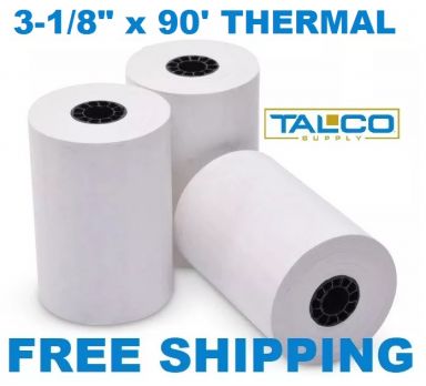 3-1/8" x 90' Thermal Paper Rolls